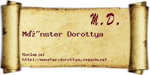 Münster Dorottya névjegykártya